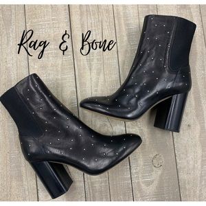 Rag & Bone | NIB Agnes Black Studded Leather Boots